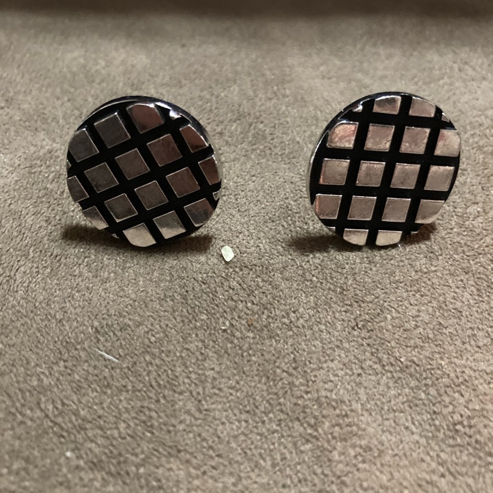 Vintage Silver and Black Cufflinks
